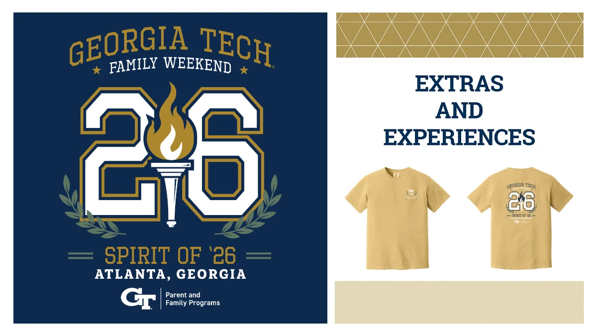 Georgia Tech Family Weekend T-shirt design.